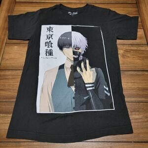 Tokyo Ghoul Black Unisex Tee Kaneki Split Face - Size Small